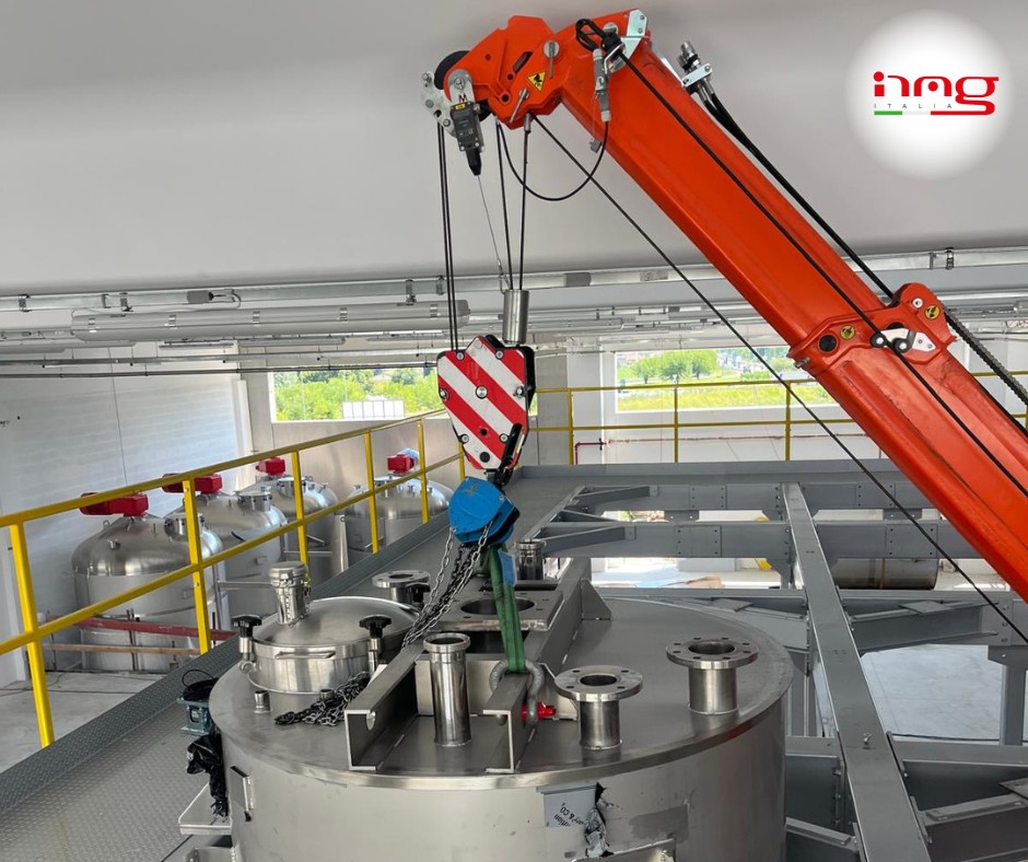 Gru elettrica in industria alimentare